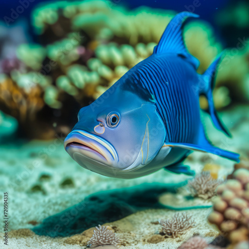 closeup photos of a fish on blue ocean