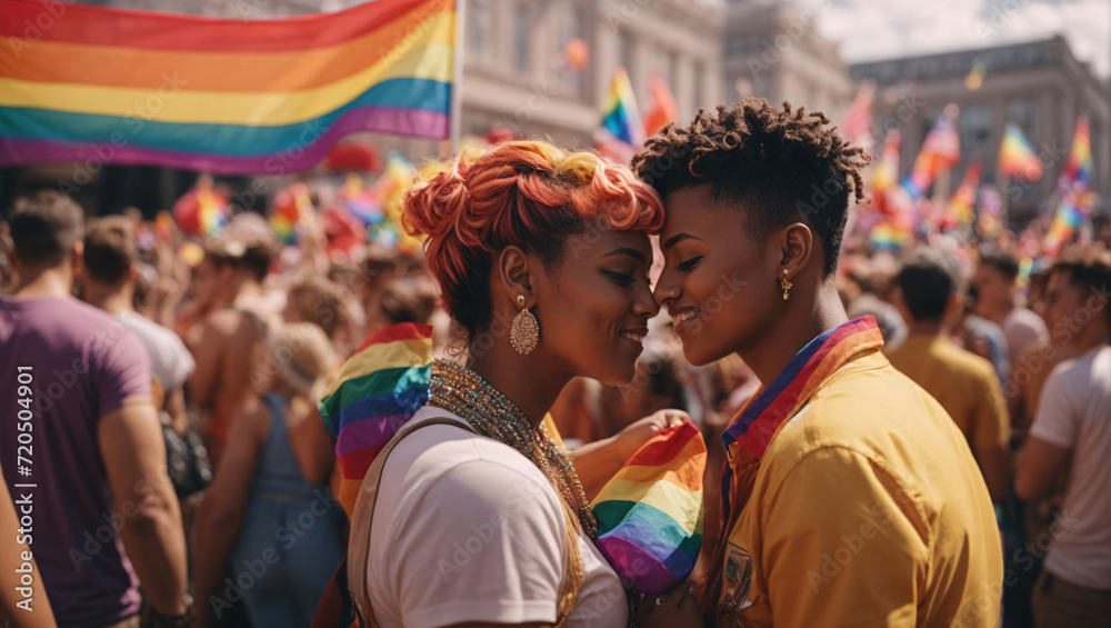 Colorful LGBTQ+ pride celebrations and diversity.
