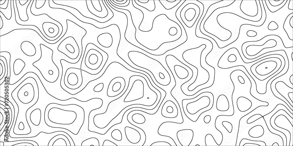 Topographic map background with geographic line map with elevation assignments.Modern design with White topographic wavy pattern design. Paper Texture Imitation of a Geographical map shades