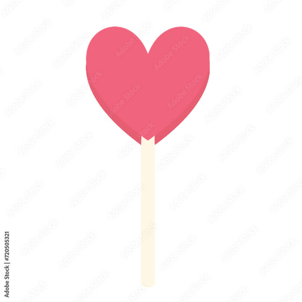 Pink Heart Candy Lollipop