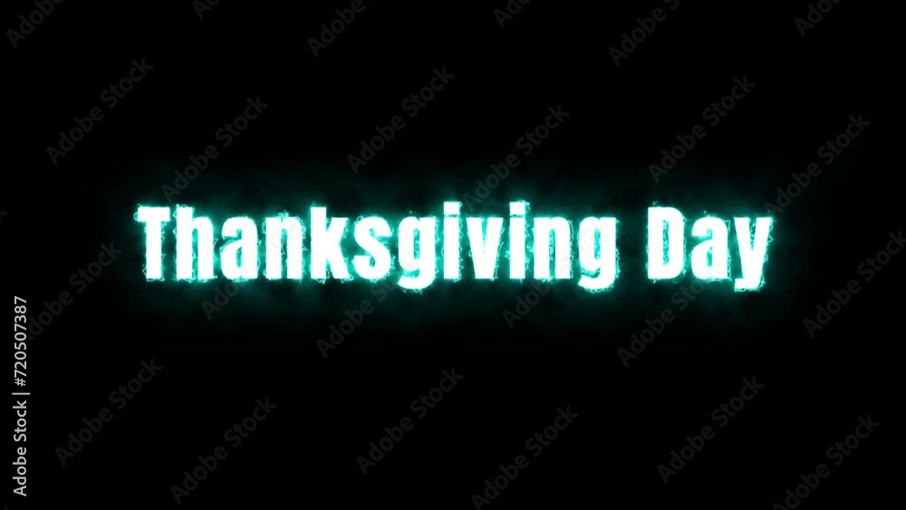Thanksgiving Day Animation Text Effect Neon Burning Thanksgiving Day Animation Text Effect Neon Burning