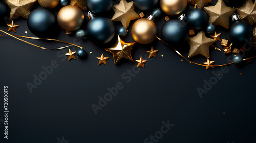 Luxurious Christmas balls on glowing bokeh background, Christmas and New Year minimalistic background