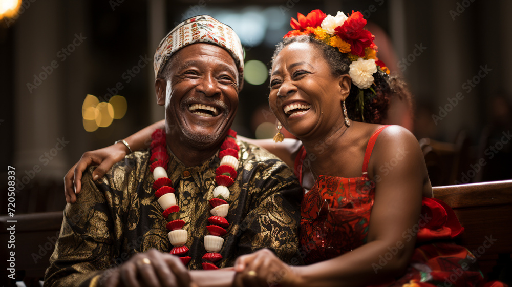 A black elderly marriage
