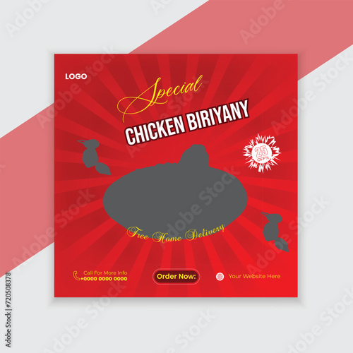 Fast food restaurant business marketing social media post design.