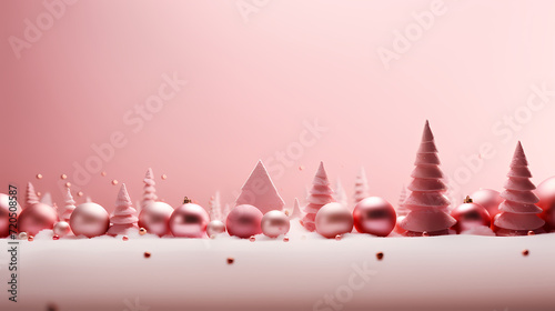 Luxurious Christmas balls on glowing bokeh background, Christmas and New Year minimalistic background