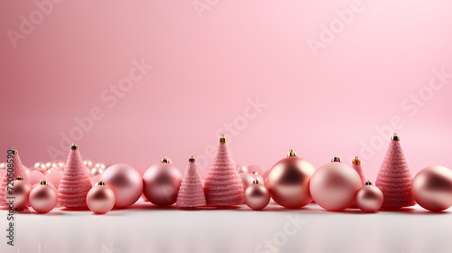 Luxurious Christmas balls on glowing bokeh background, Christmas and New Year minimalistic background