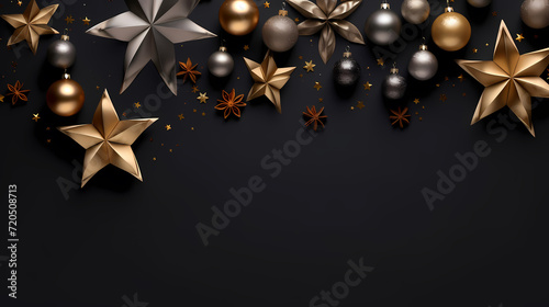 Luxurious Christmas balls on glowing bokeh background, Christmas and New Year minimalistic background