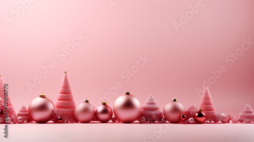 Luxurious Christmas balls on glowing bokeh background, Christmas and New Year minimalistic background
