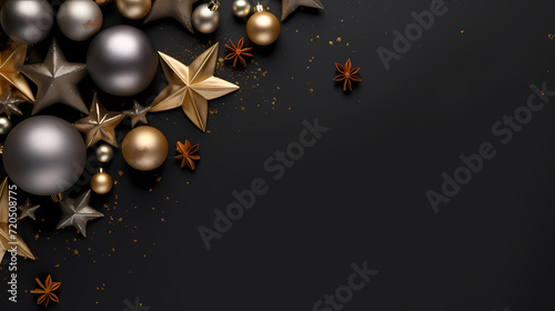 Luxurious Christmas balls on glowing bokeh background, Christmas and New Year minimalistic background