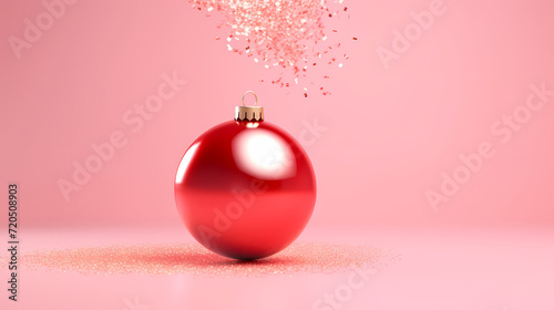 Luxurious Christmas balls on glowing bokeh background, Christmas and New Year minimalistic background