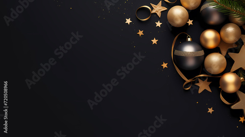 Luxurious Christmas balls on glowing bokeh background, Christmas and New Year minimalistic background