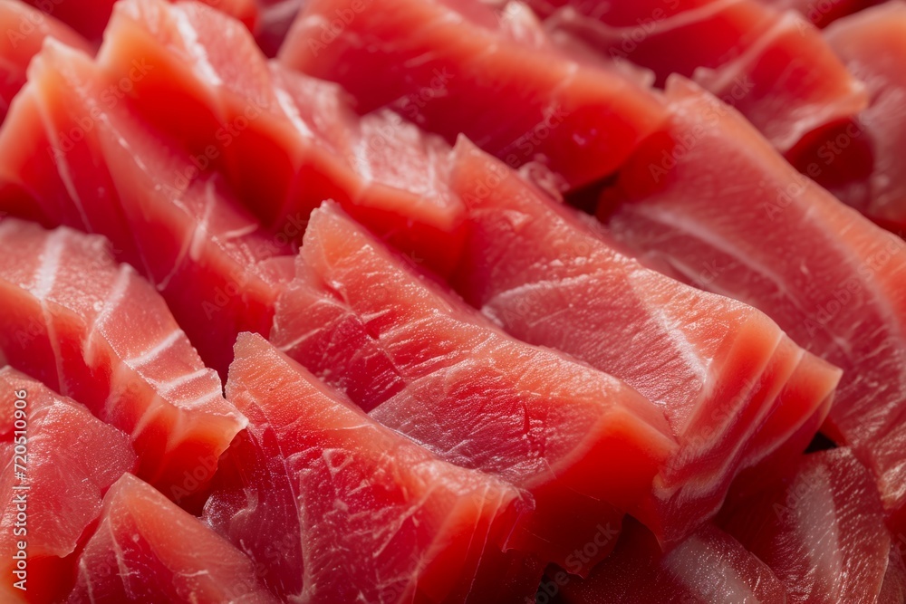 Background Of Sliced Raw Tuna Meat Background Of Sliced Raw Tuna Meat
