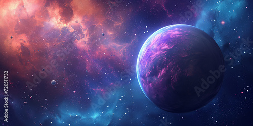 Space background with colorful planets © AhmadSoleh