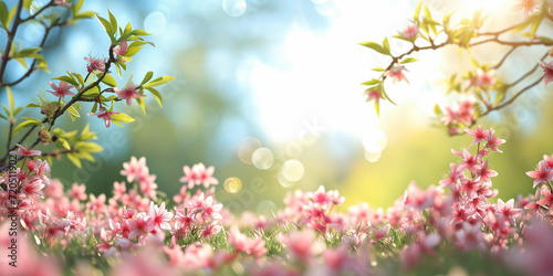 Flower spring with defocused background