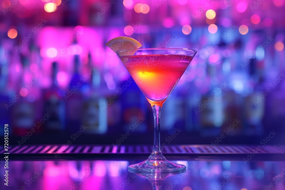 Vibrantly Lit Cocktail Captivates In The Midst Of Rave Celebration Vibrantly Lit Cocktail Captivates In The Midst Of Rave Celebration