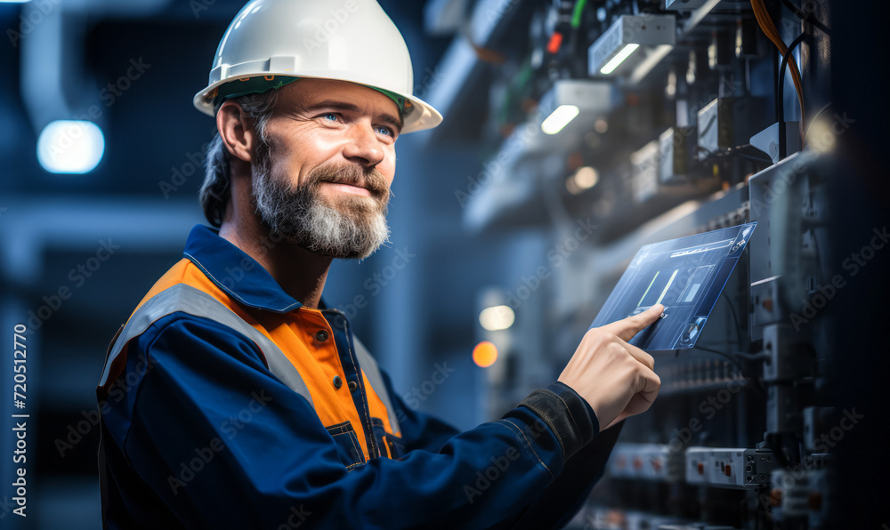 Energy Engineer in professional setting, focused on developing energy-saving solutions during construction stages Energy Engineer in professional setting, focused on developing energy-saving solutions during construction stages