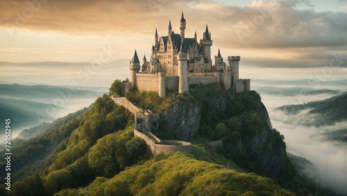 Enchanting fairy tale landscapes with a castle. photo