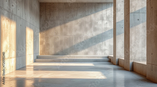 Light gray concrete with reflection of light, creating a game of light and shad