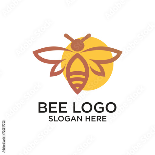 Bee logo design simple concept Premium Vector