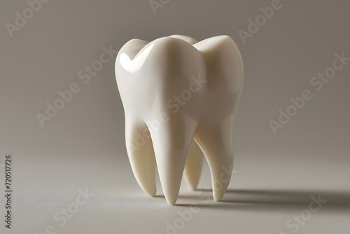 Healthy Molar tooth isolated on light grey background. Tooth cleaning and personal care
