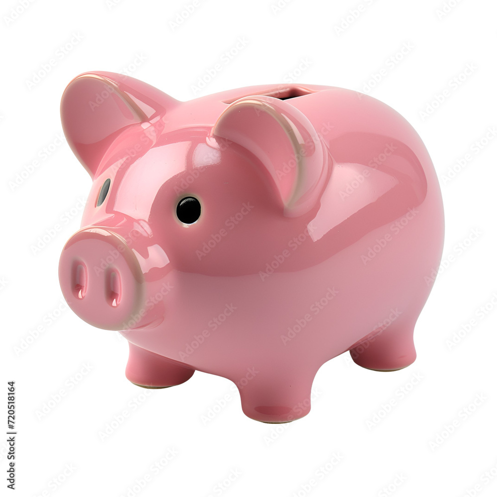 Coins and Money Saving with Pink Piggy Bank, Isolated on Transparent Background, PNG Coins and Money Saving with Pink Piggy Bank, Isolated on Transparent Background, PNG