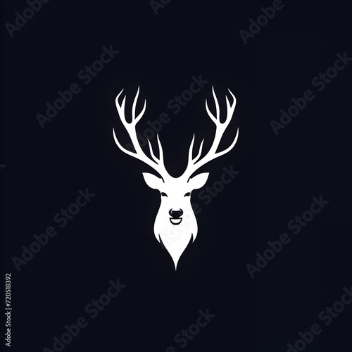 deer head silhouette vector logo 