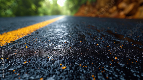 Smooth asphalt texture a flat and homogeneous surface of the asphalt, which creates the impression of a ne photo
