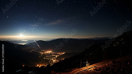 night sky with moon and stars 