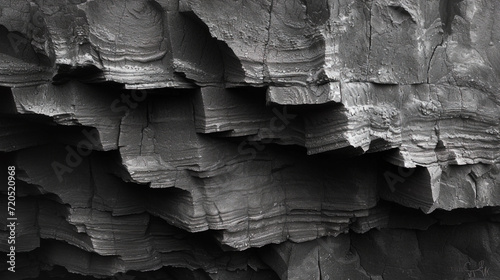 The corrugated texture of the frozen lava with deep furrows and in the depressed pa