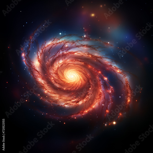 red spiral galaxy. Generative AI