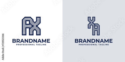 Letters AX and XA Dot Monogram Logo, Suitable for business with AX or XA initials