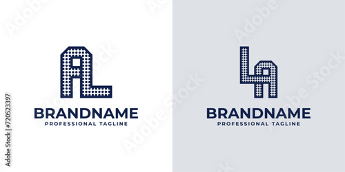 Letters AL and LA Dot Monogram Logo, Suitable for business with AL or LA initials