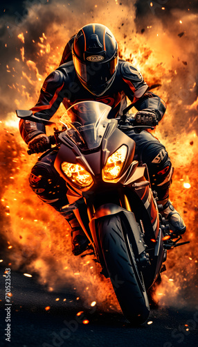 Sport Motorcycle Fire