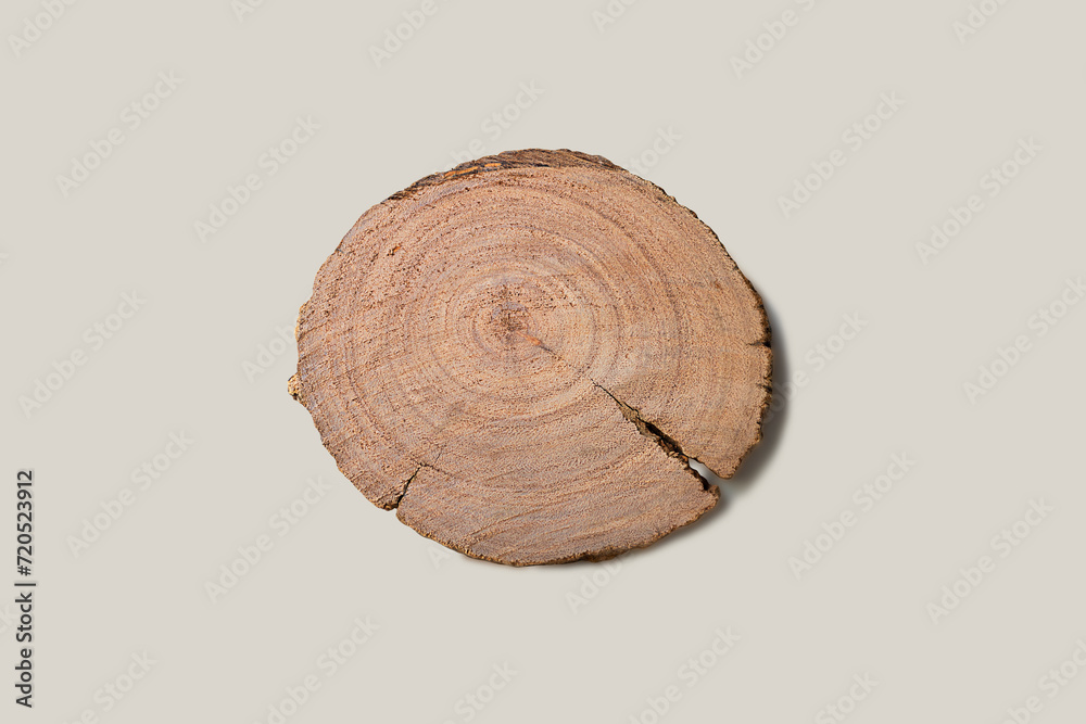 Neutral brown background made of hardwood from the forest. Textured surface with rings and cracks. Neutral brown background made of hardwood from the forest. Textured surface with rings and cracks.