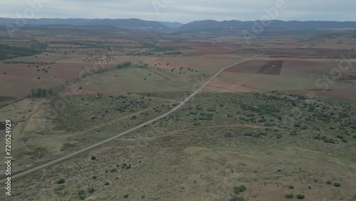Verdant Landscape Near Calatrava - Aerial Crossroads View