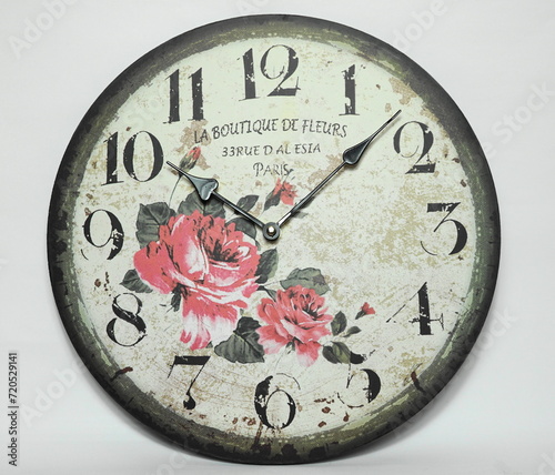 Wall clock with rose photo