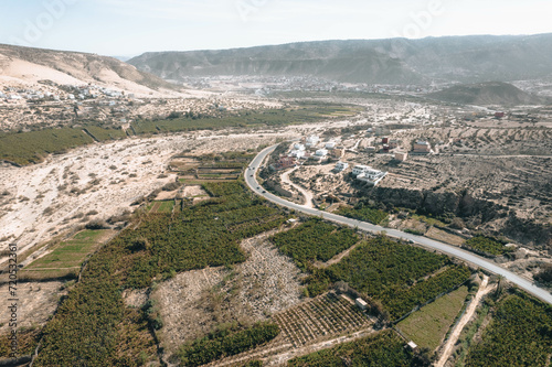 Drone Footage Of banana Farm field , Tamri Morocco