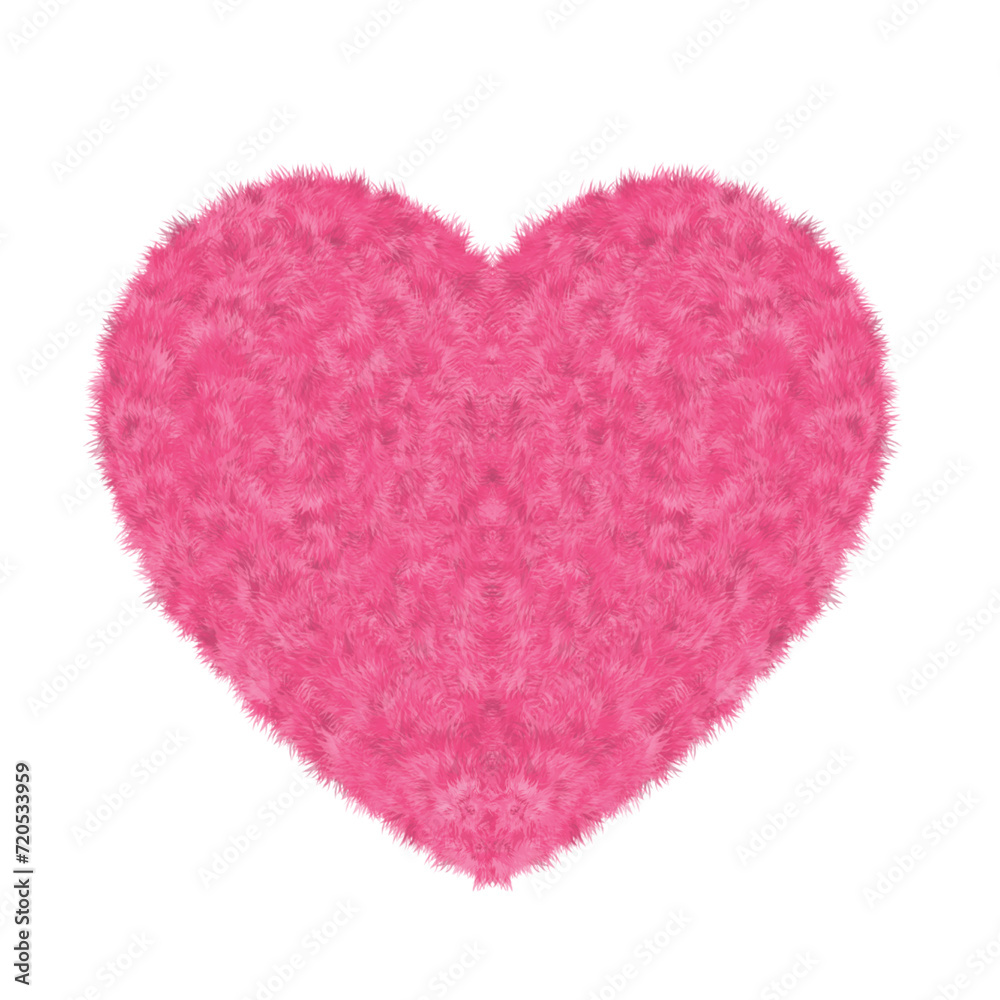 Pink Furry Heart Shape