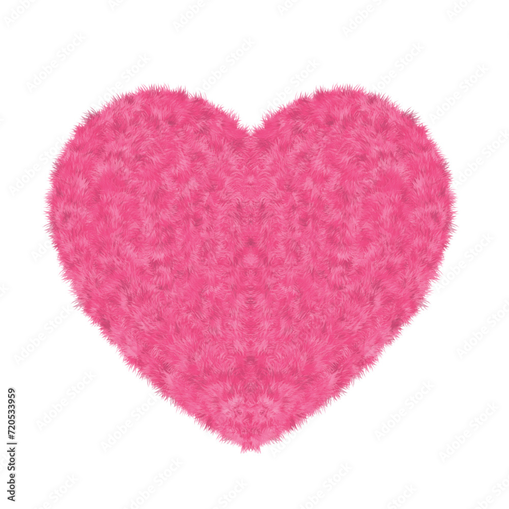 Pink Furry Heart Shape Pink Furry Heart Shape