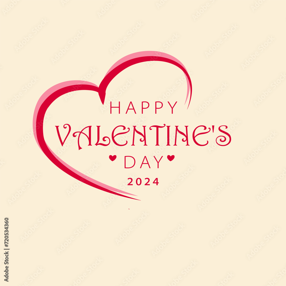 Happy valentine's day 2024 vector hand drawn Happy valentine's day 2024 vector hand drawn