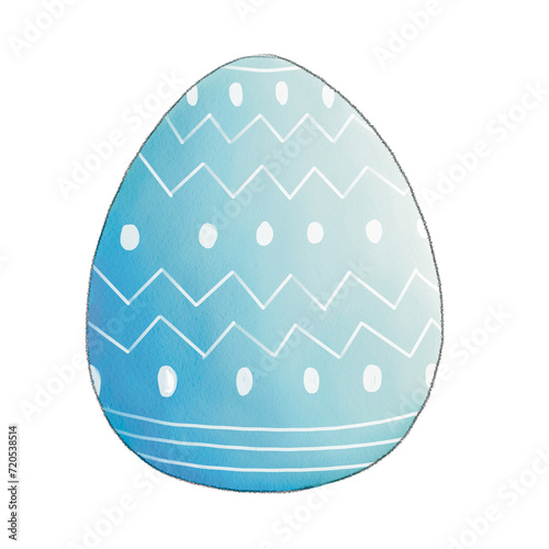 blue easter egg with cute pattern