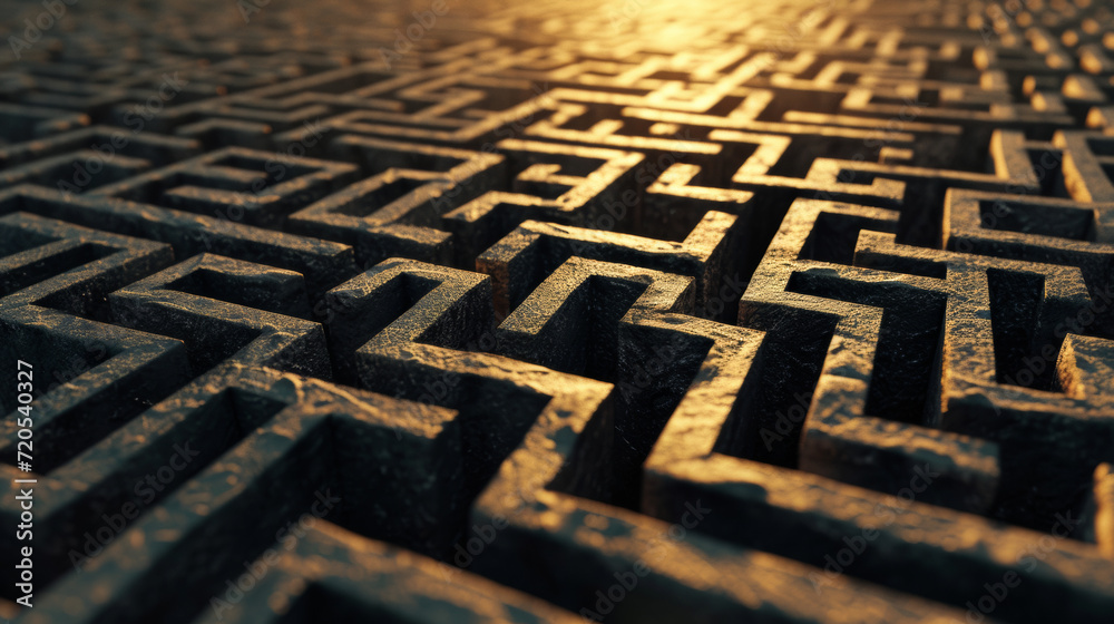 business man in a complex maze, business concept business man in a complex maze, business concept