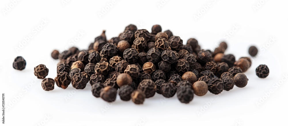 Black Pepper on Isolated White Background - A Captivating Display of Black Pepper on Isolated White Background for the Perfect Seasoning Experience Black Pepper on Isolated White Background - A Captivating Display of Black Pepper on Isolated White Background for the Perfect Seasoning Experience