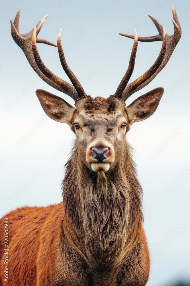 Stately Deer with Impressive Antlers Standing Proudly Stately Deer with Impressive Antlers Standing Proudly