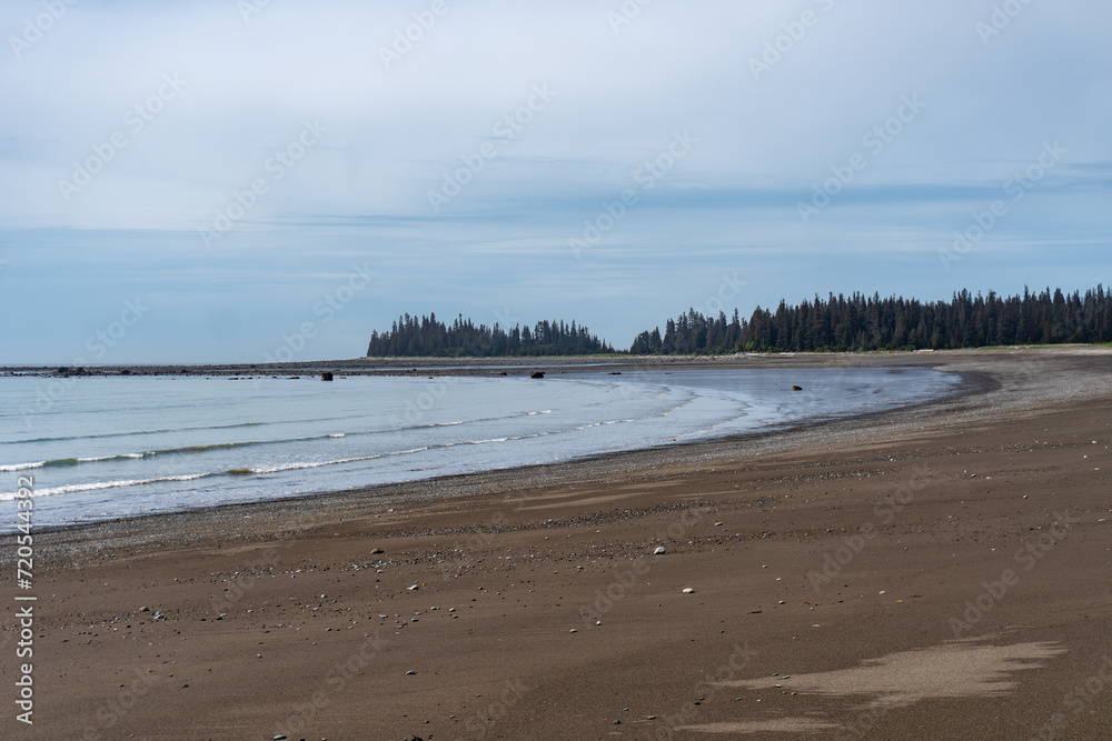 Shore of Cook Inlet near Spring Point and Shelter Cove in Lake Clark National Park in Alaska. Shore of Cook Inlet near Spring Point and Shelter Cove in Lake Clark National Park in Alaska.