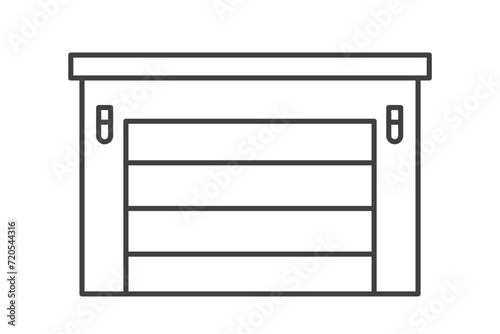 private garage with smart automatic door - vector illustration