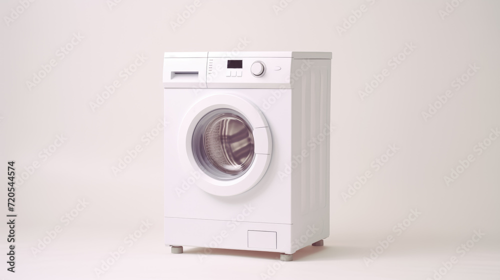 A Hassle-Free Laundry Day, Isolated Efficient Modern Washing Machine, Generative AI