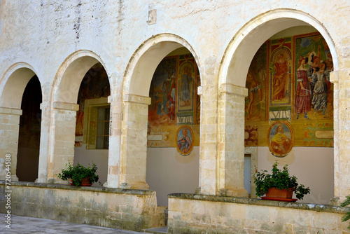 cloister inside the Basilica of Santa Caterina Galatina Italy © maudanros