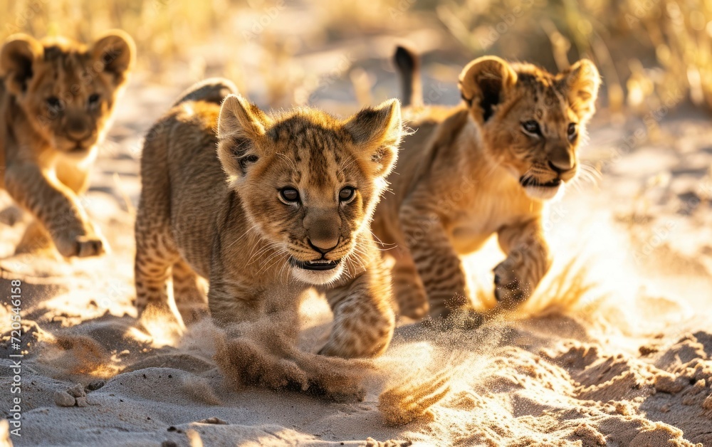lion cubs playfully frolicking in the sand lion cubs playfully frolicking in the sand
