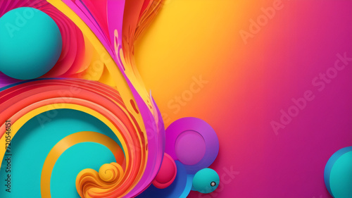 Bunte Regenbogen-Holi-Farbpulver-Explosion mit leuchtenden Farben, isolierter weißer, breiter Panorama-Hintergrund photo